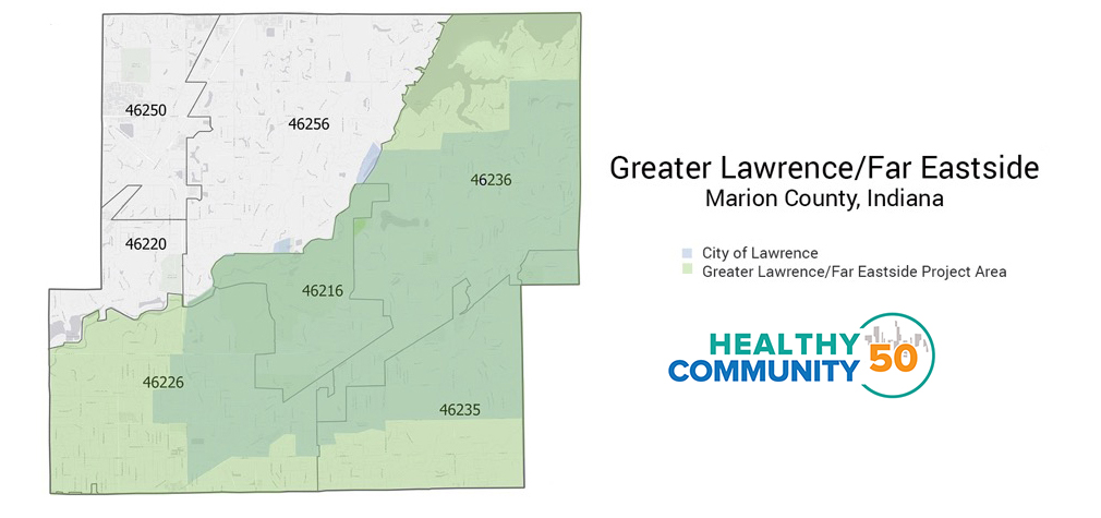 Greater Lawrence/Far Eastside Project area zip codes 46226, 46235, 46216, 46236